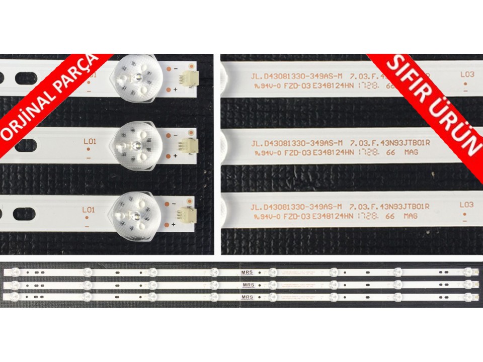 AWOX 43110 LED BAR BACKLIGHT , JL.D43081330-349AS-M, 7.03.F.43N93JTB01R, T430HVN1.3, Led Bar, Panel Ledleri, Backligth